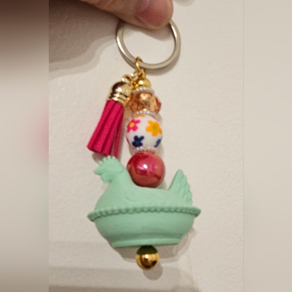 Hen On Nest Keychain